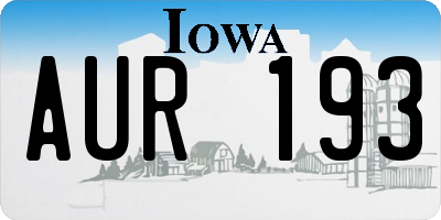 IA license plate AUR193