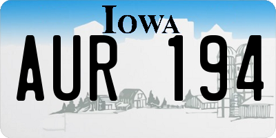 IA license plate AUR194