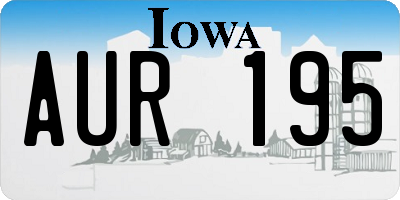 IA license plate AUR195