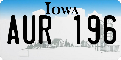 IA license plate AUR196