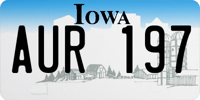 IA license plate AUR197
