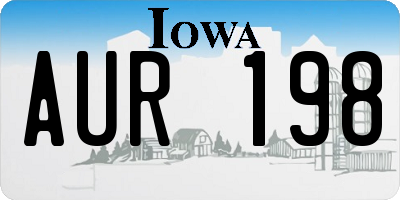 IA license plate AUR198