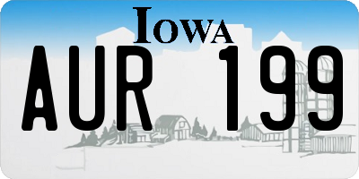 IA license plate AUR199