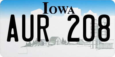 IA license plate AUR208