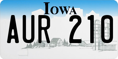 IA license plate AUR210