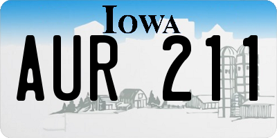 IA license plate AUR211