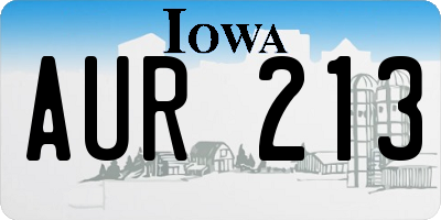 IA license plate AUR213