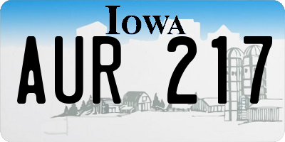 IA license plate AUR217