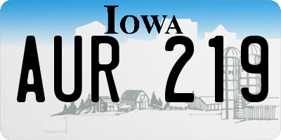 IA license plate AUR219