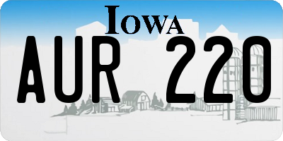 IA license plate AUR220