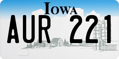 IA license plate AUR221