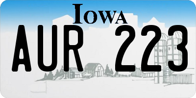 IA license plate AUR223