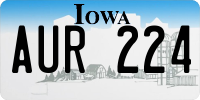 IA license plate AUR224