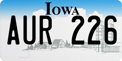 IA license plate AUR226