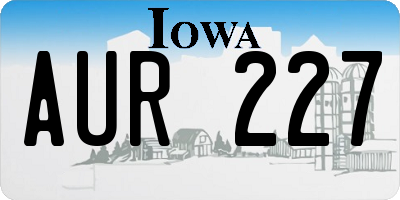 IA license plate AUR227