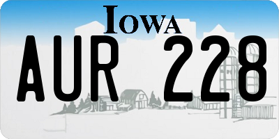 IA license plate AUR228