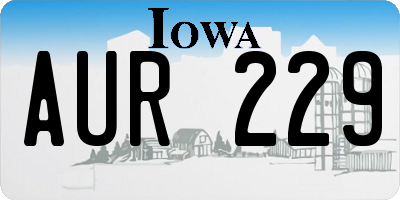 IA license plate AUR229