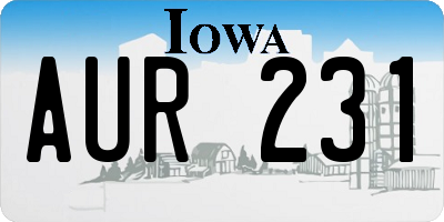 IA license plate AUR231