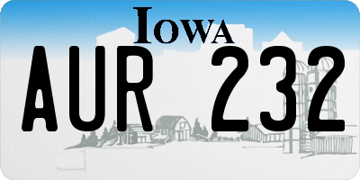 IA license plate AUR232