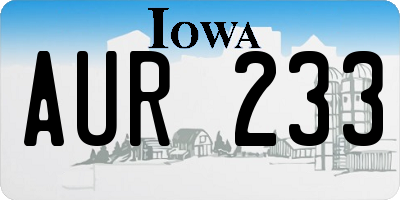 IA license plate AUR233