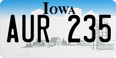 IA license plate AUR235