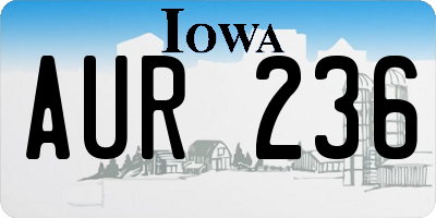 IA license plate AUR236