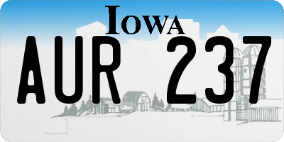 IA license plate AUR237