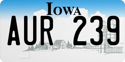 IA license plate AUR239