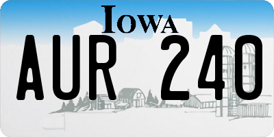 IA license plate AUR240