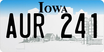 IA license plate AUR241
