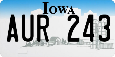 IA license plate AUR243