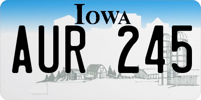 IA license plate AUR245
