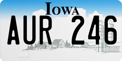 IA license plate AUR246