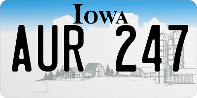 IA license plate AUR247