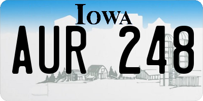 IA license plate AUR248