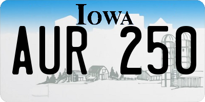IA license plate AUR250