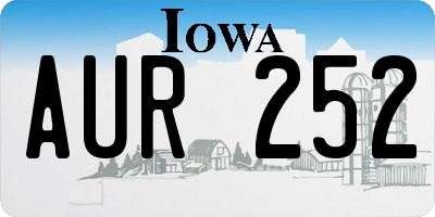 IA license plate AUR252
