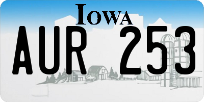 IA license plate AUR253