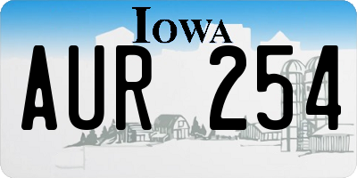 IA license plate AUR254