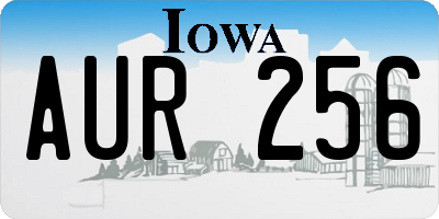 IA license plate AUR256
