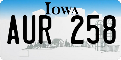IA license plate AUR258