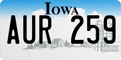 IA license plate AUR259