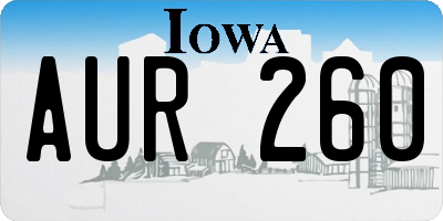 IA license plate AUR260