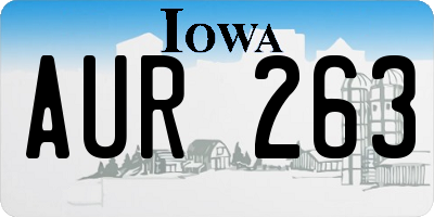 IA license plate AUR263