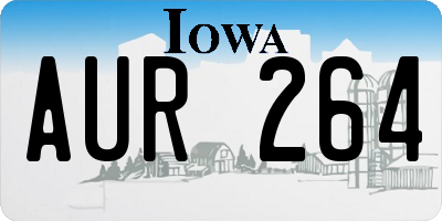 IA license plate AUR264