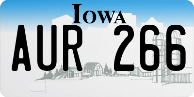 IA license plate AUR266