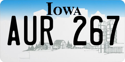 IA license plate AUR267