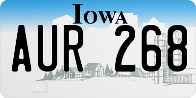IA license plate AUR268
