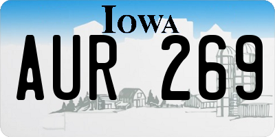 IA license plate AUR269