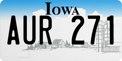 IA license plate AUR271